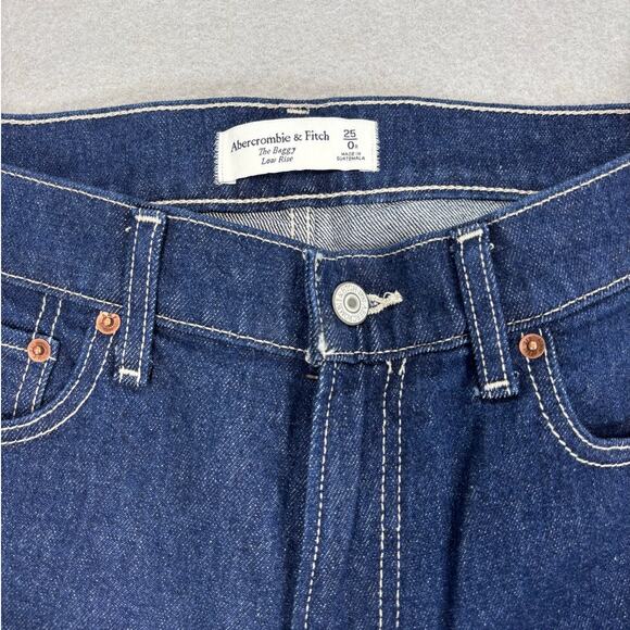 Abercrombie & Fitch 25 The Baggy Low Rise cargo jean dark denim cuffed 90s style - Picture 4 of 7